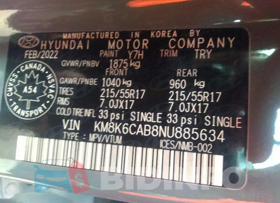 KM8K6CAB8NU885634 Photo# 9