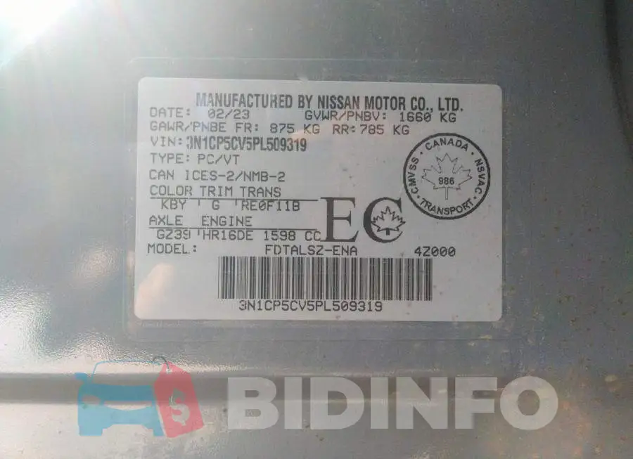 3N1CP5CV5PL509319 Photo# 9