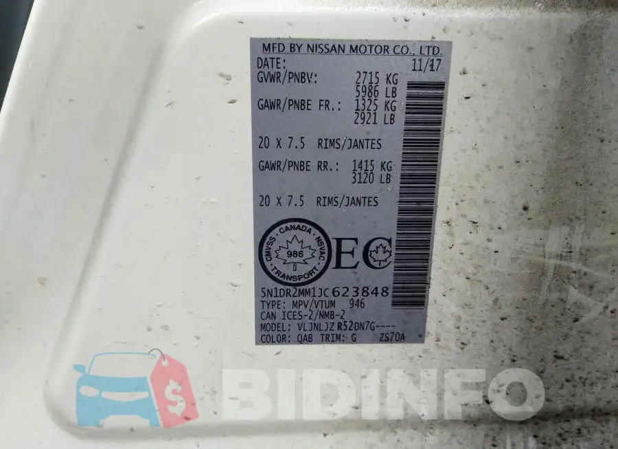 5N1DR2MM1JC623848 Photo# 9