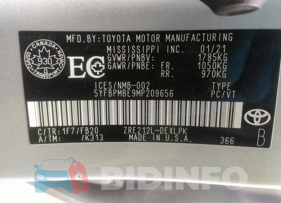 5YFBPMBE9MP209656 Photo# 9