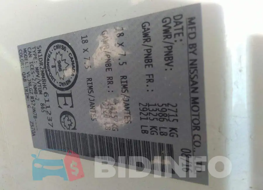 5N1DR2MM8HC611237 Photo# 9