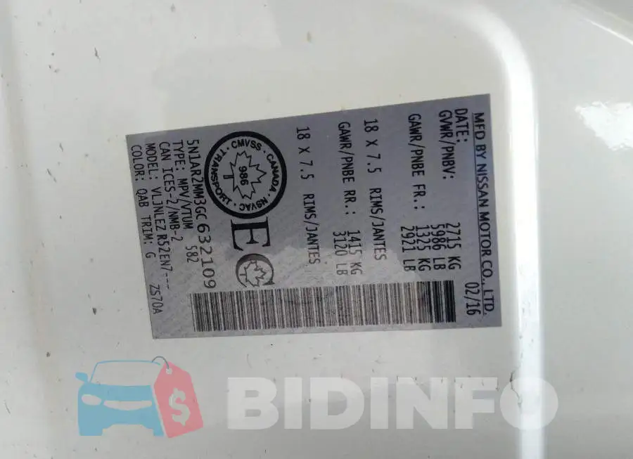 5N1AR2MM3GC632109 Photo# 9