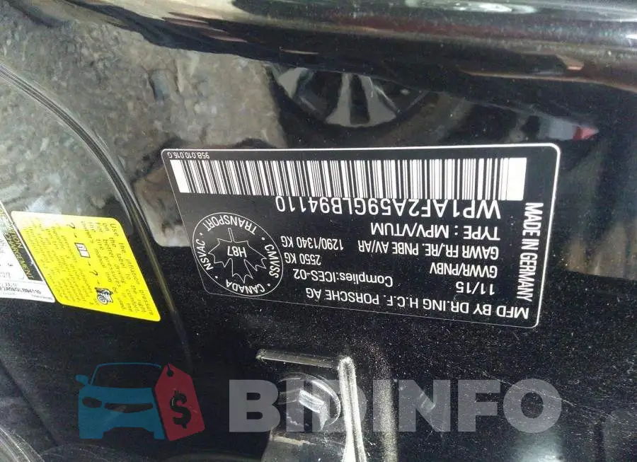 WP1AF2A59GLB94110 Photo# 9