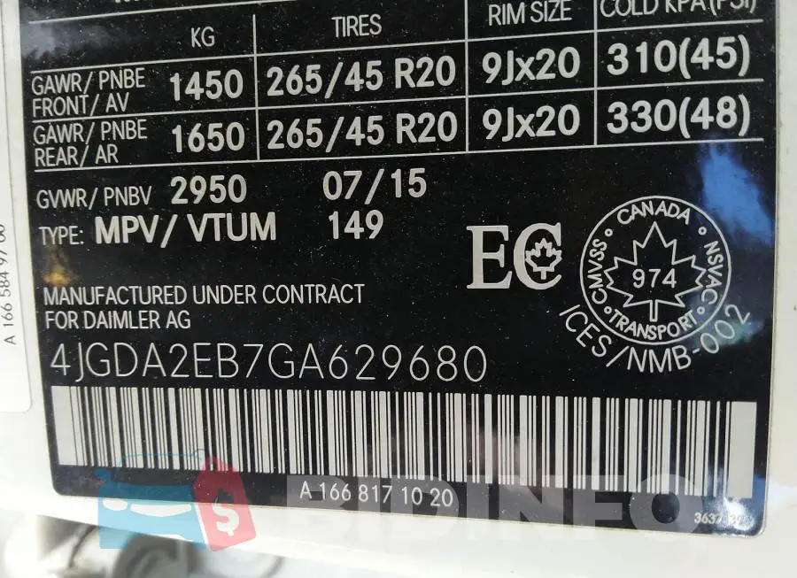 4JGDA2EB7GA629680 Photo# 9