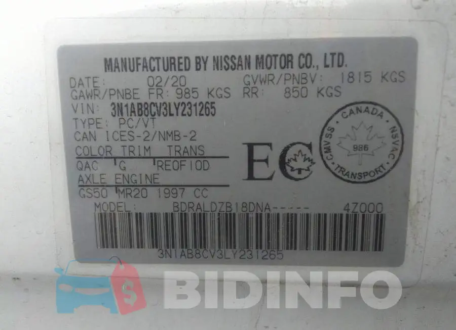 3N1AB8CV3LY231265 Photo# 9