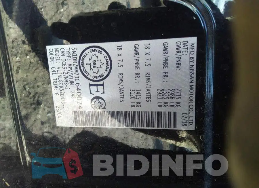 5N1DR2MM7JC640024 Photo# 9