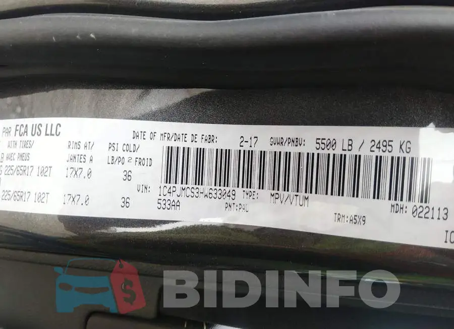 1C4PJMCS3HW633049 Photo# 9