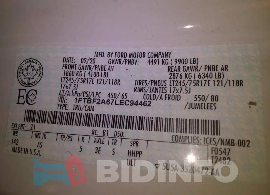 1FTBF2A67LEC94462 Photo# 9