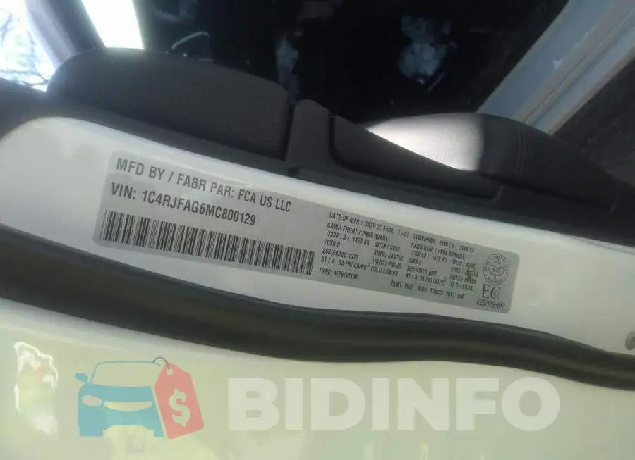 1C4RJFAG6MC800129 Photo# 9