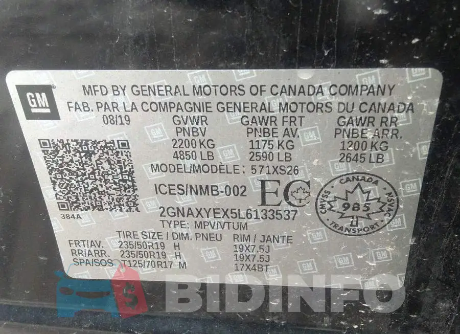 2GNAXYEX5L6133537 Photo# 9