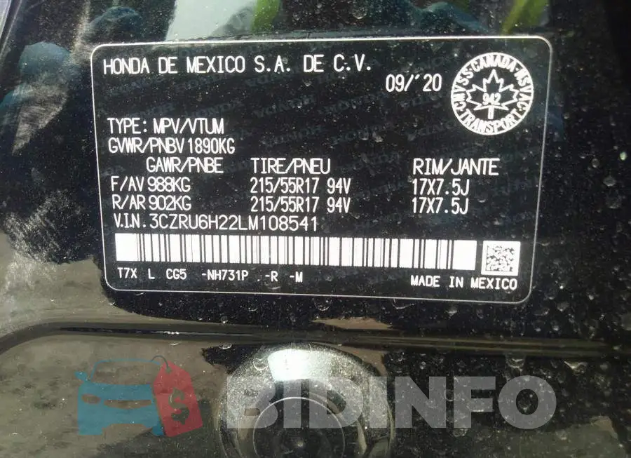 3CZRU6H22LM108541 Photo# 9