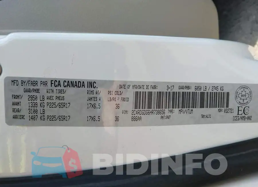 2C4RDGDG6HR738656 Photo# 9