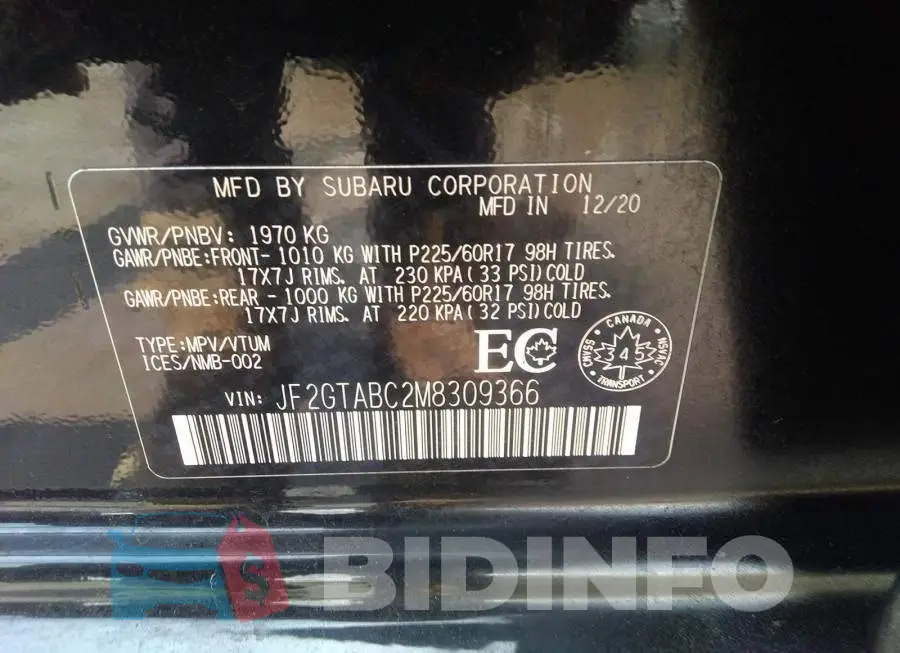 JF2GTABC2M8309366 Photo# 9