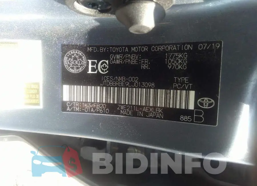 JTDBBRBE9LJ013098 Photo# 9