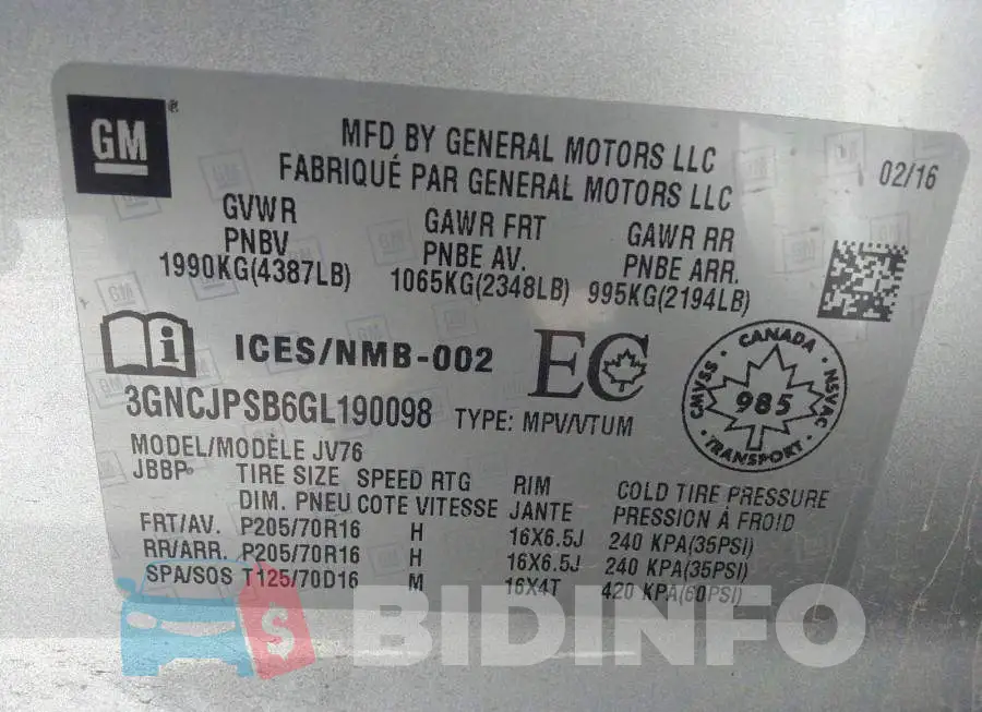 3GNCJPSB6GL190098 Photo# 9
