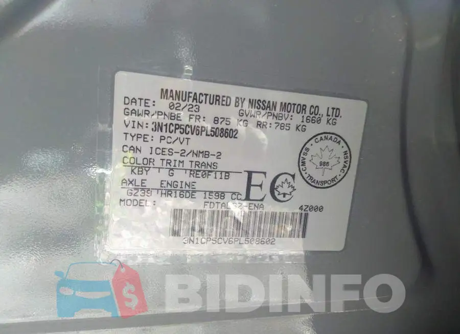 3N1CP5CV6PL508602 Photo# 9