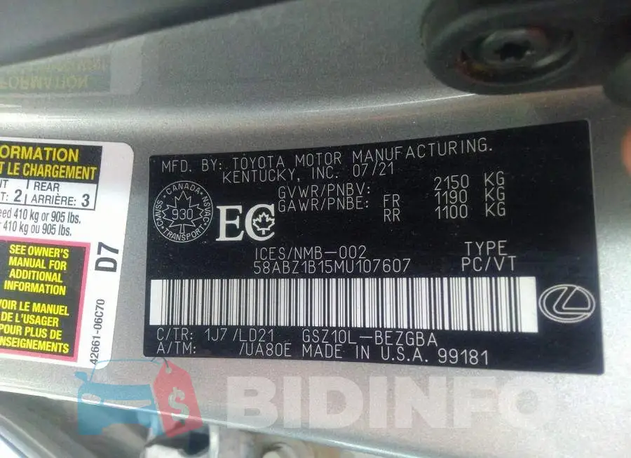 58ABZ1B15MU107607 Photo# 9