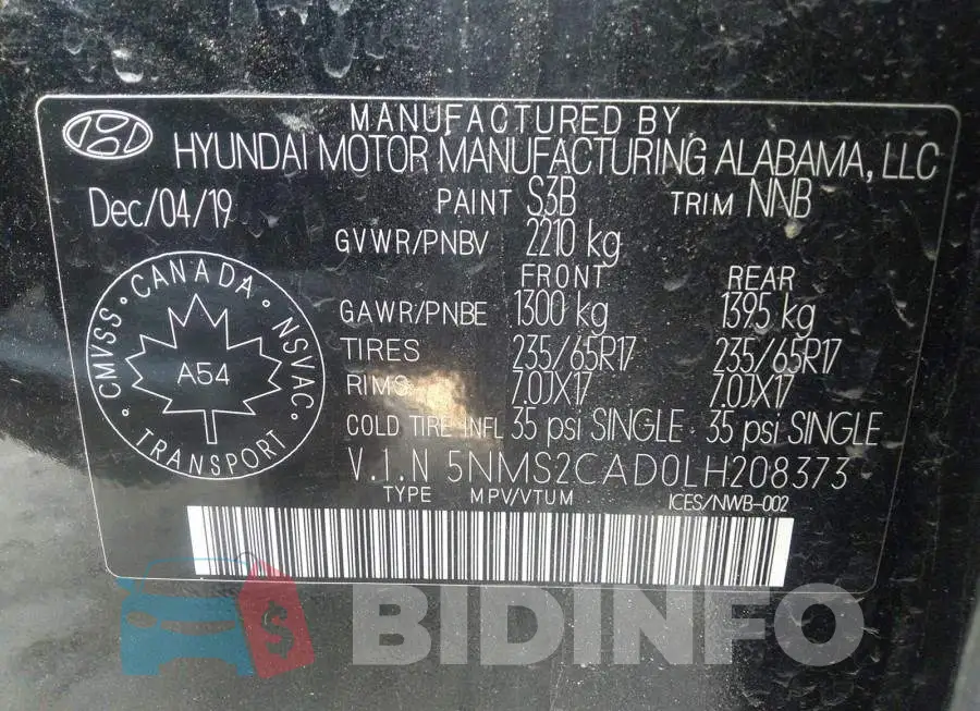 5NMS2CAD0LH208373 Photo# 9
