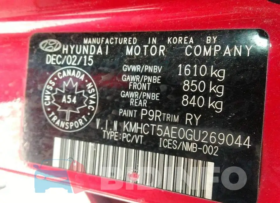 KMHCT5AE0GU269044 Photo# 9
