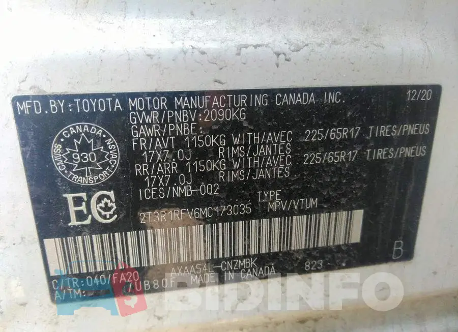 2T3R1RFV6MC173035 Photo# 9
