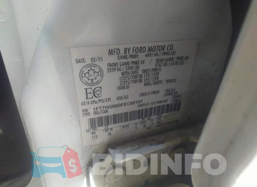 1FT7W2B60FEC85157 Photo# 9