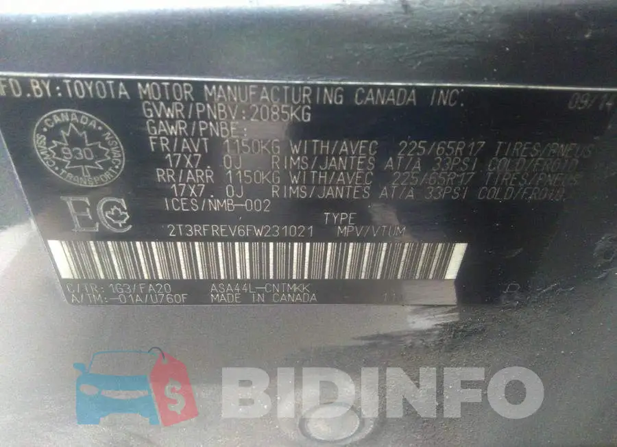 2T3RFREV6FW231021 Photo# 9