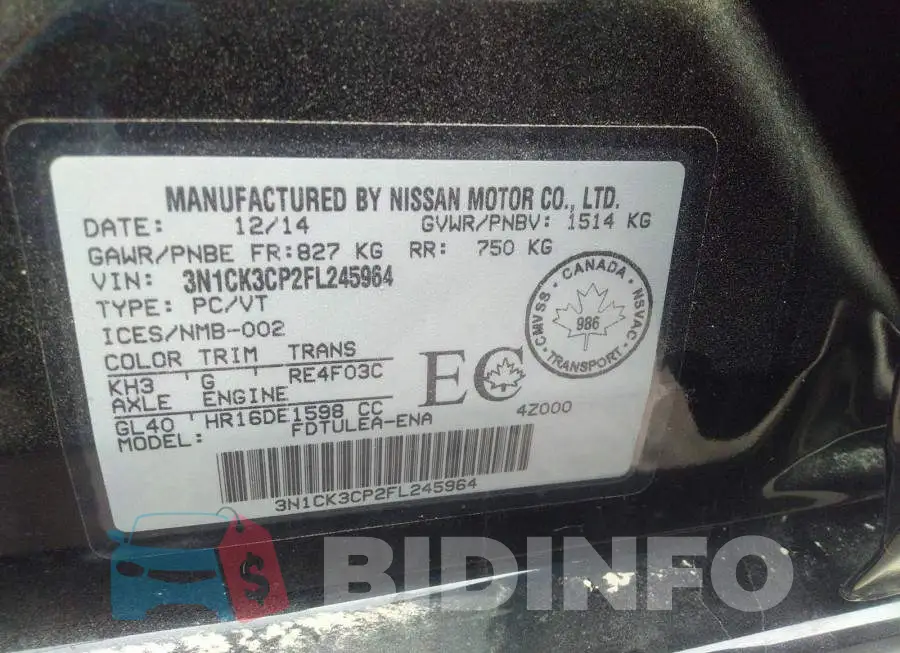 3N1CK3CP2FL245964 Photo# 9