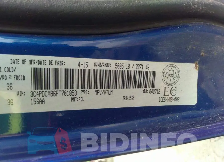 3C4PDCAB6FT701853 Photo# 9