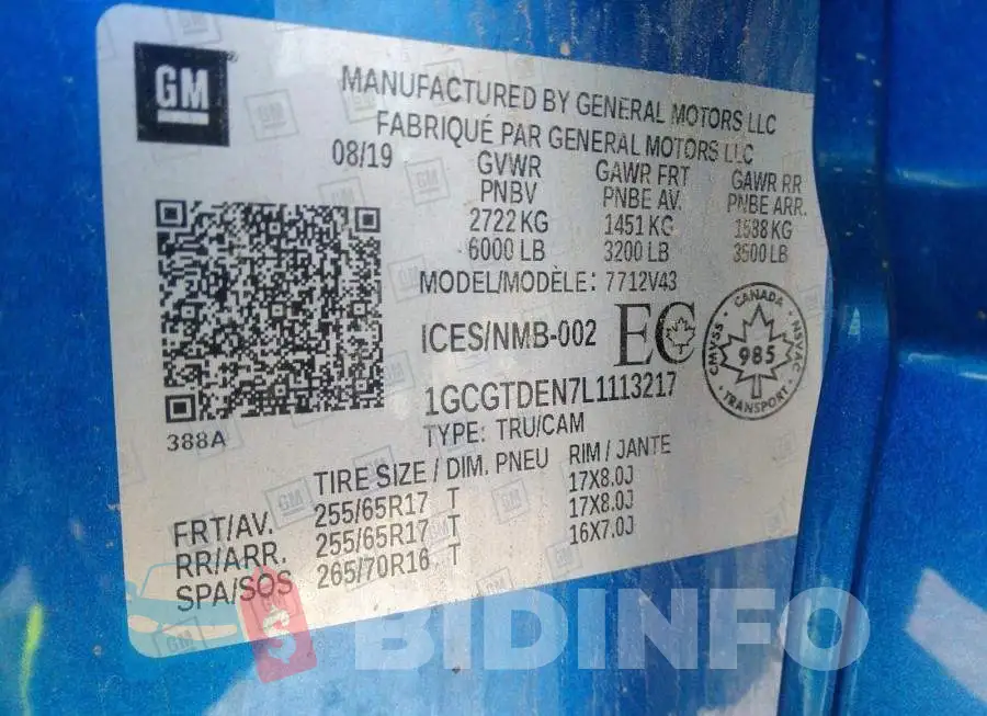1GCGTDEN7L1113217 Photo# 9