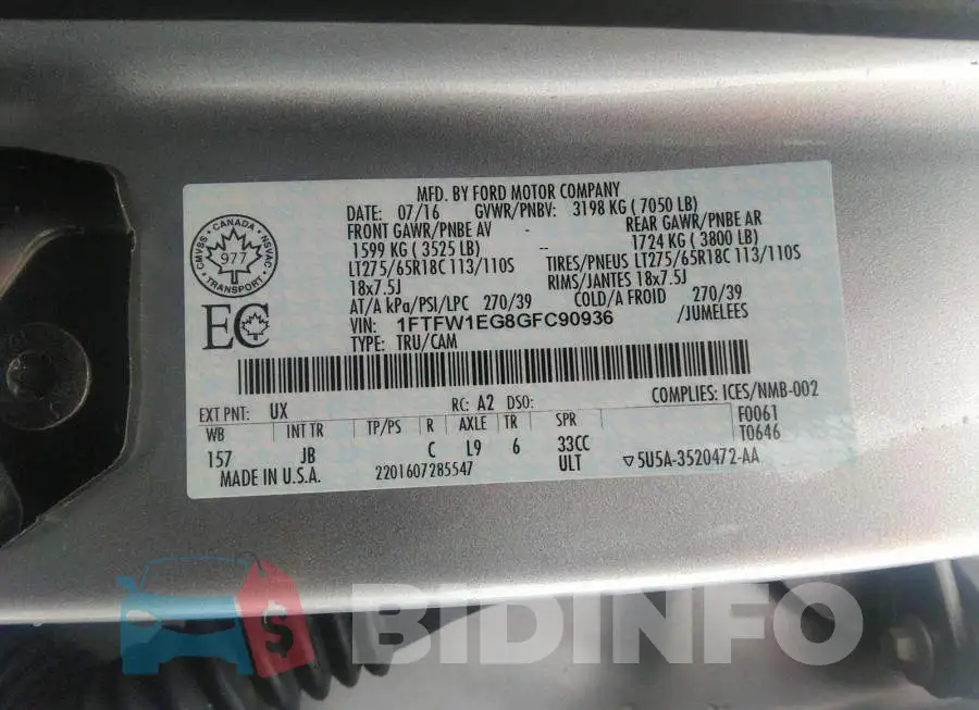 1FTFW1EG8GFC90936 Photo# 9
