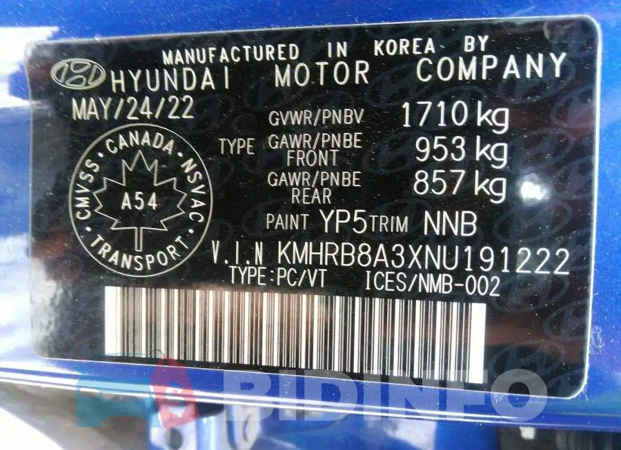 KMHRB8A3XNU191222 Photo# 9