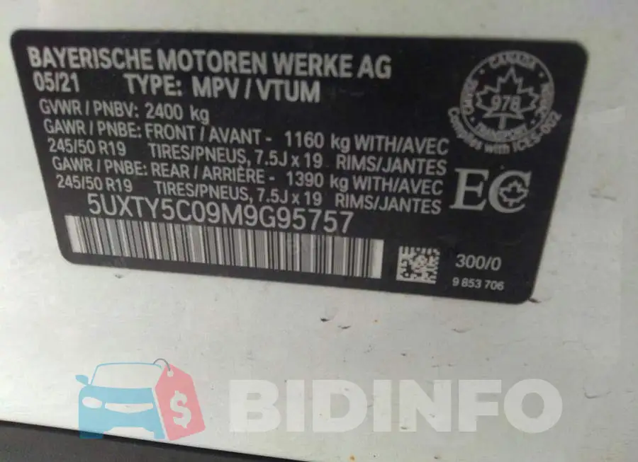 5UXTY5C09M9G95757 Photo# 9