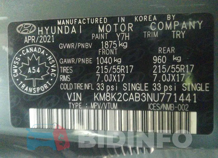 KM8K2CAB3NU771441 Photo# 9