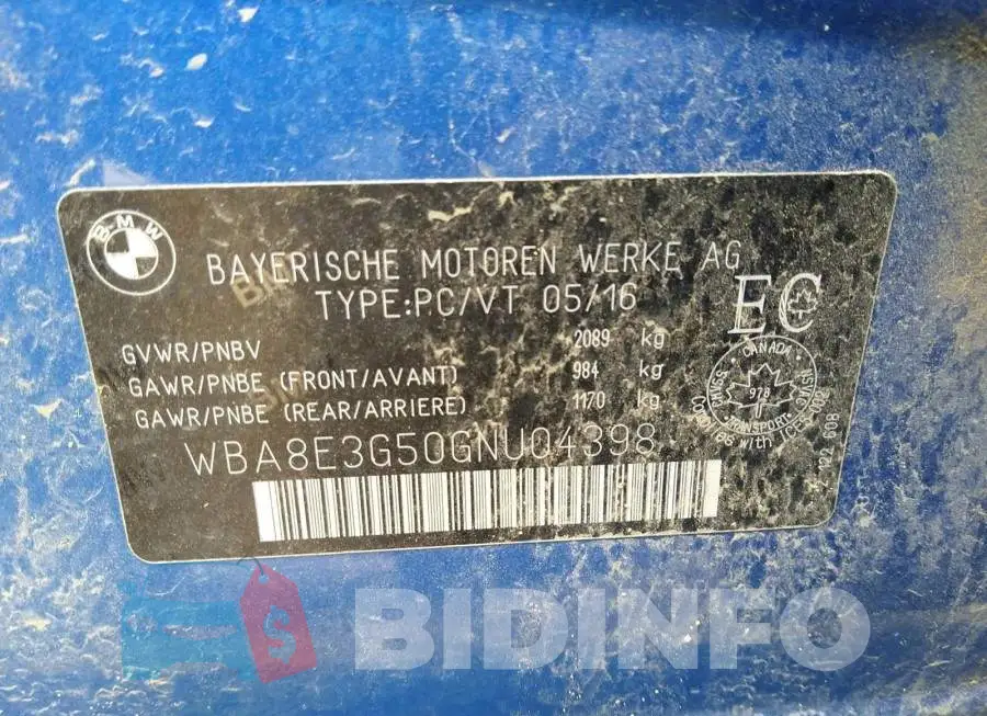 WBA8E3G50GNU04398 Photo# 9