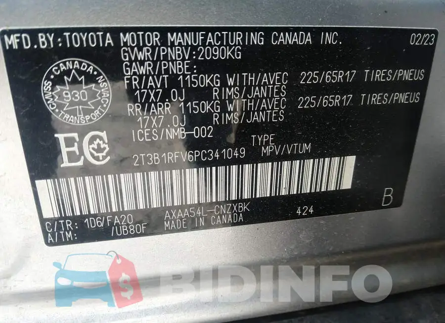 2T3B1RFV6PC341049 Photo# 9