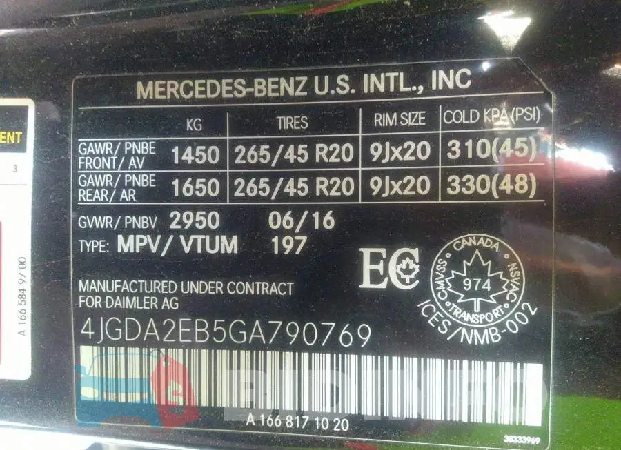 4JGDA2EB5GA790769 Photo# 9