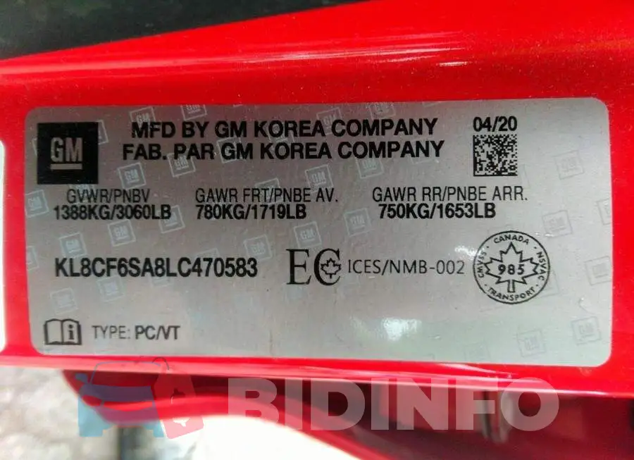 KL8CF6SA8LC470583 Photo# 9