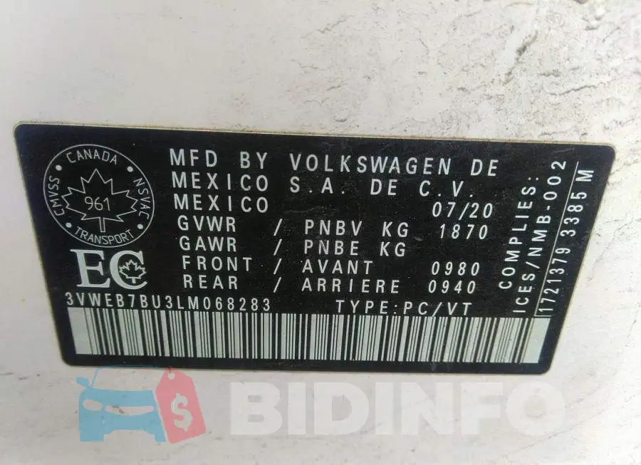 3VWEB7BU3LM068283 Photo# 9