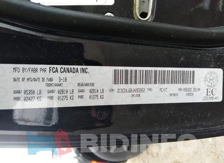 2C3CDXJG8JH265952 Photo# 9