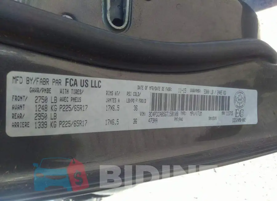 3C4PDCAB5GT158108 Photo# 9