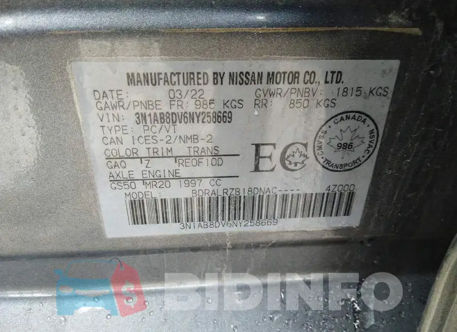 3N1AB8DV6NY258669 Photo# 9