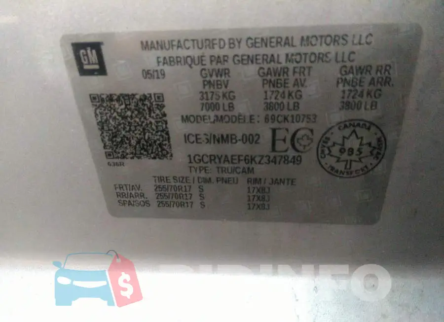 1GCRYAEF6KZ347849 Photo# 9