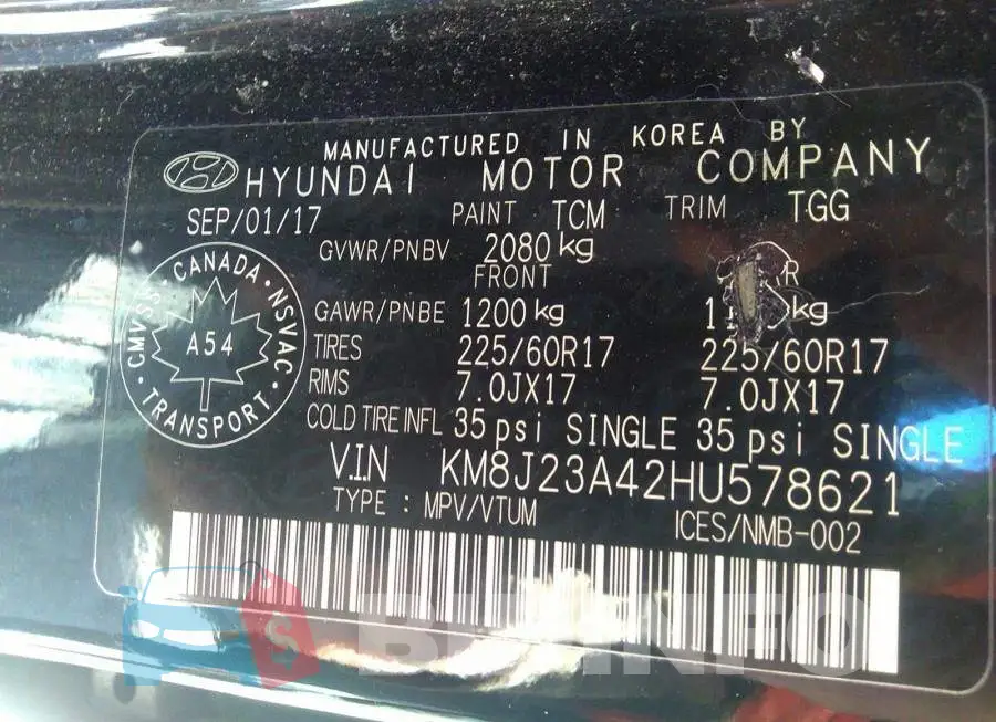 KM8J23A42HU578621 Photo# 9