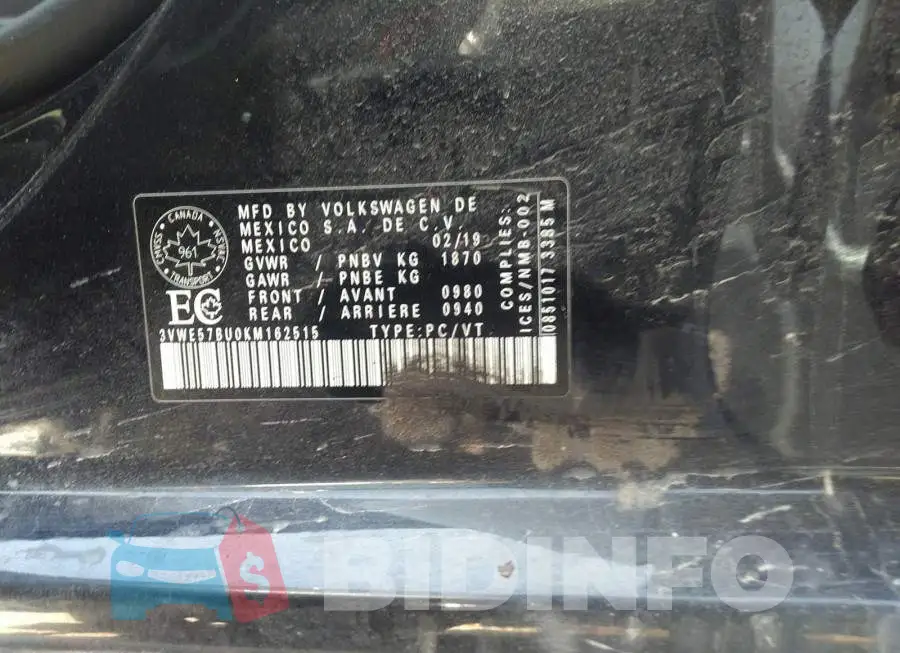 3VWE57BU0KM162515 Photo# 9