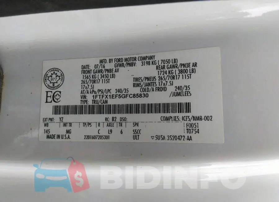 1FTFX1EF5GFC85830 Photo# 9