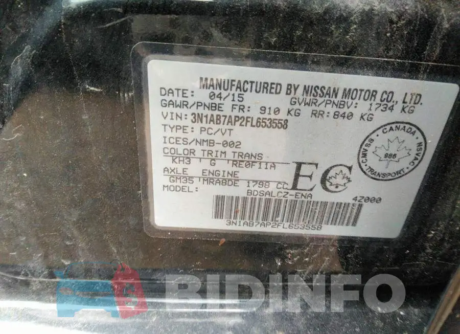 3N1AB7AP2FL653558 Photo# 9