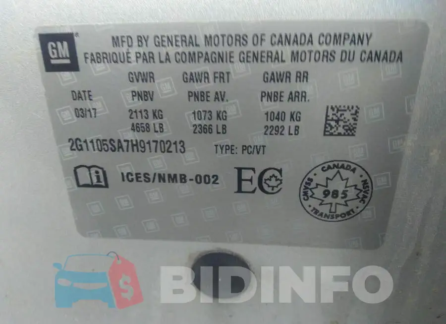 2G1105SA7H9170213 Photo# 9