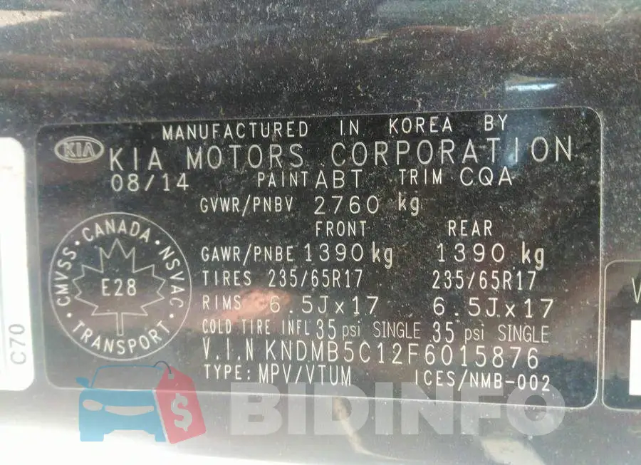 KNDMB5C12F6015876 Photo# 9