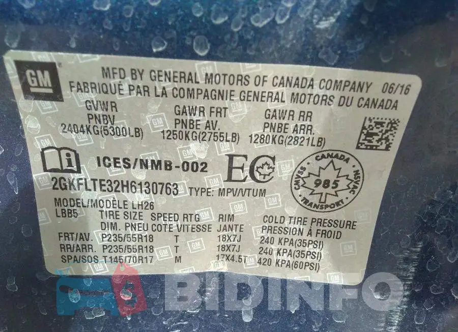2GKFLTE32H6130763 Photo# 9