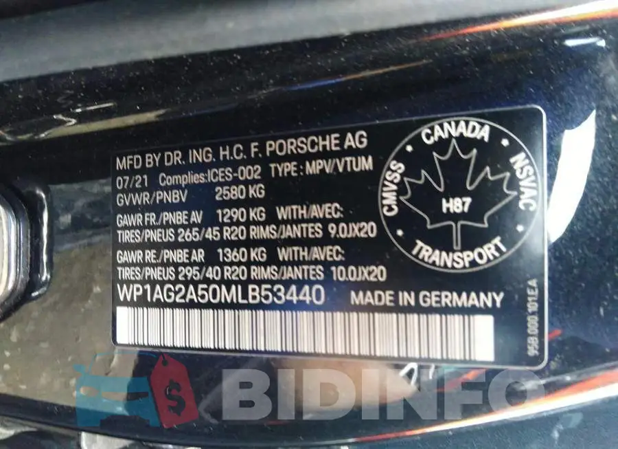 WP1AG2A50MLB53440 Photo# 9